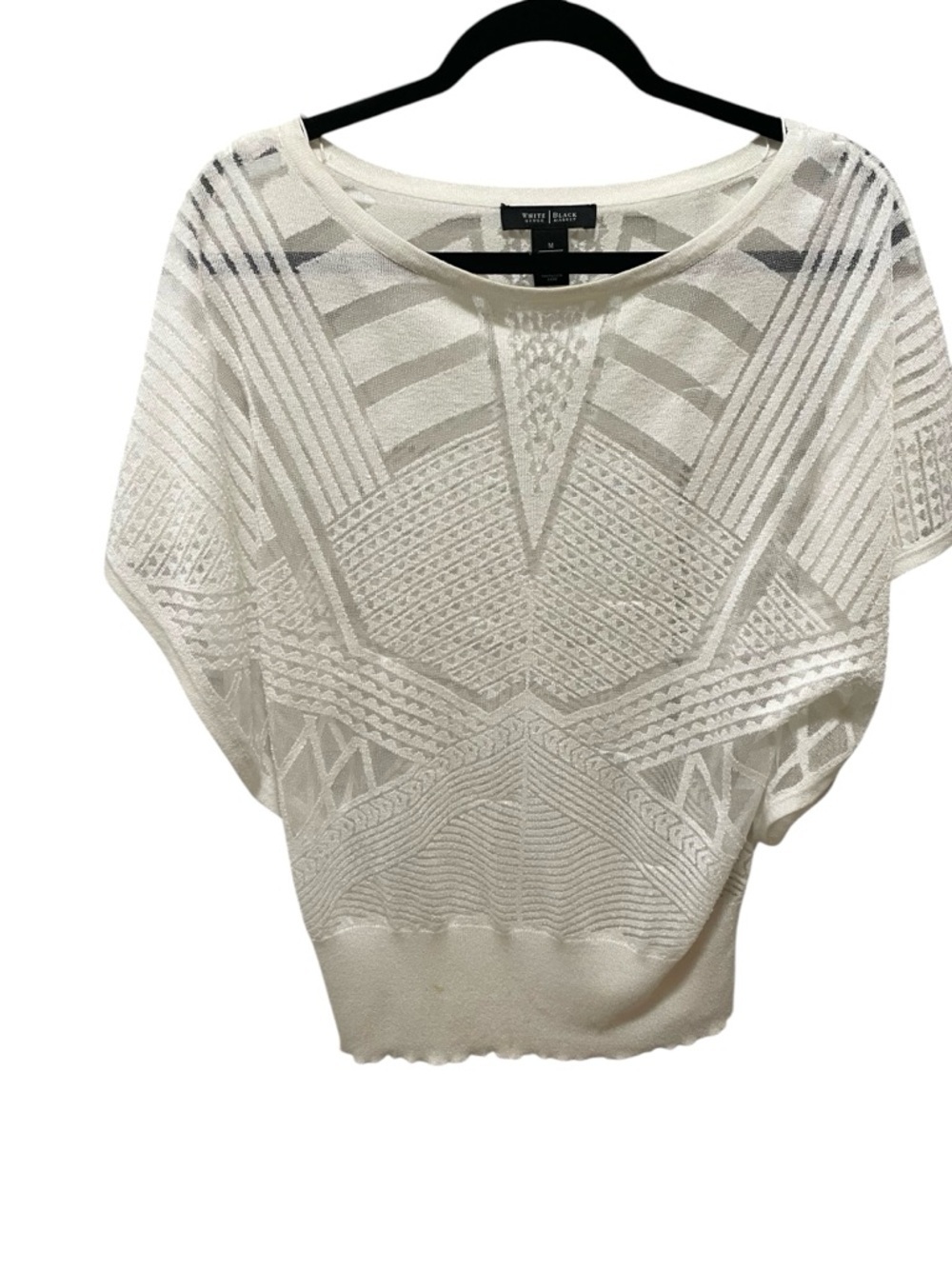 White House Black Market Textured Woven Art DecoTop Size M White